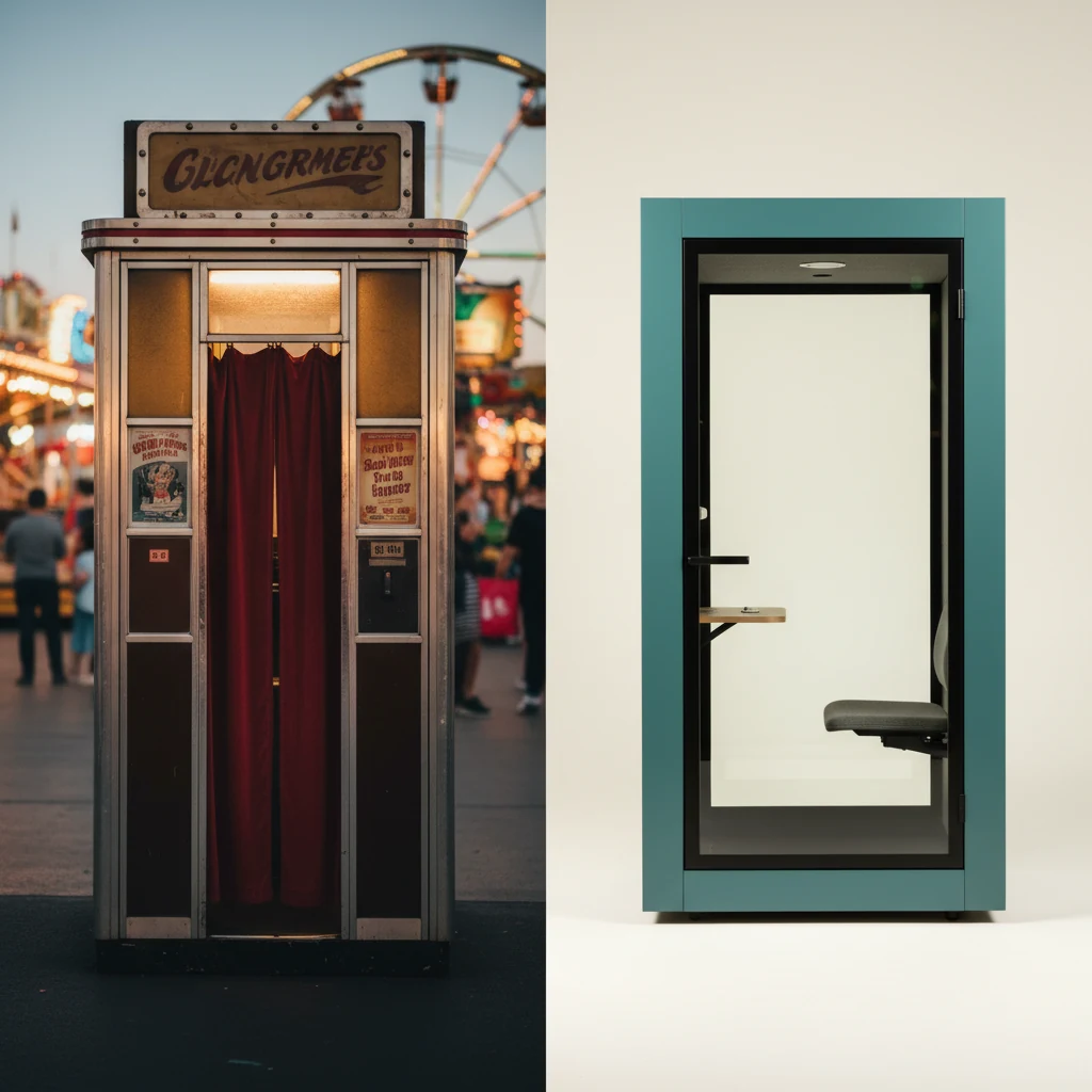 Photo booth vs office booth — the linguistic accident